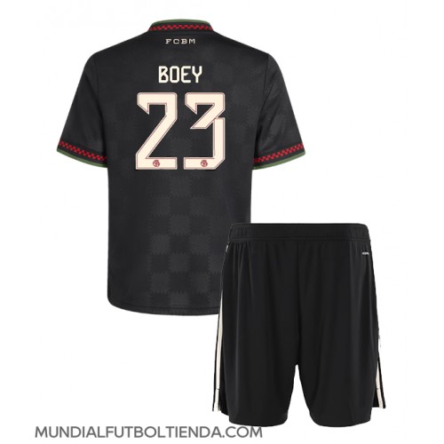 Camiseta Bayern Munich Sacha Boey #23 Tercera Equipación Replica 2025-26 para niños mangas cortas (+ Pantalones cortos)